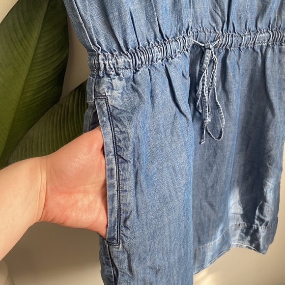 GAP Chambray Denim Shirt Dress Size S Tall - Picture 4 of 8